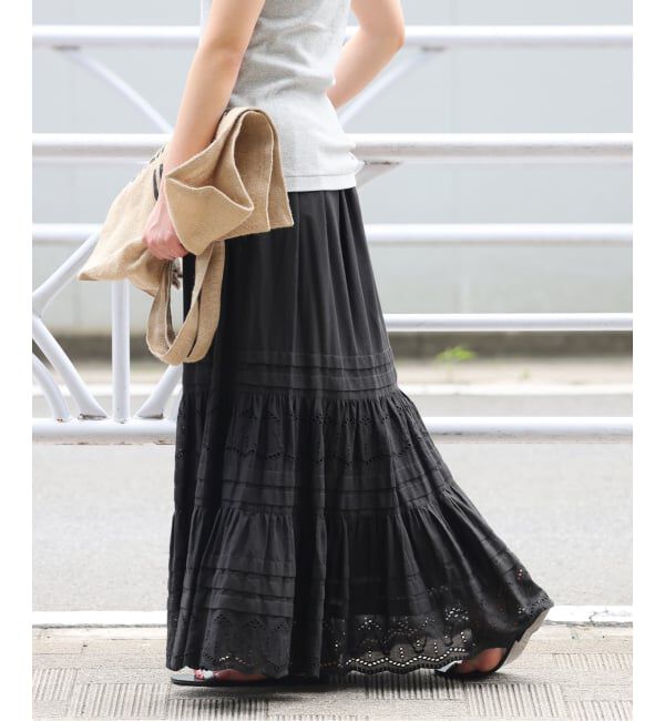 JOURNAL STANDARD relume「《WEB限定追加予約3》コットンボイルタック刺繍ロングスカート」|スカート|