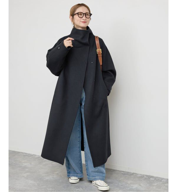 Spick and Span「《WEB限定 / 追加2》ビーバーニュアンスカラーオーバーコート」|ノーカラーコート|
