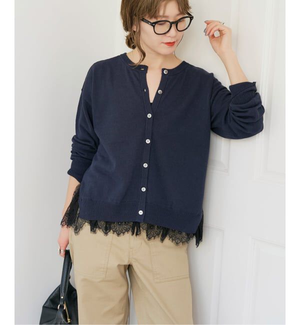 Spick and Span「レースドッキング2WAYカーディガン」|カーディガン|