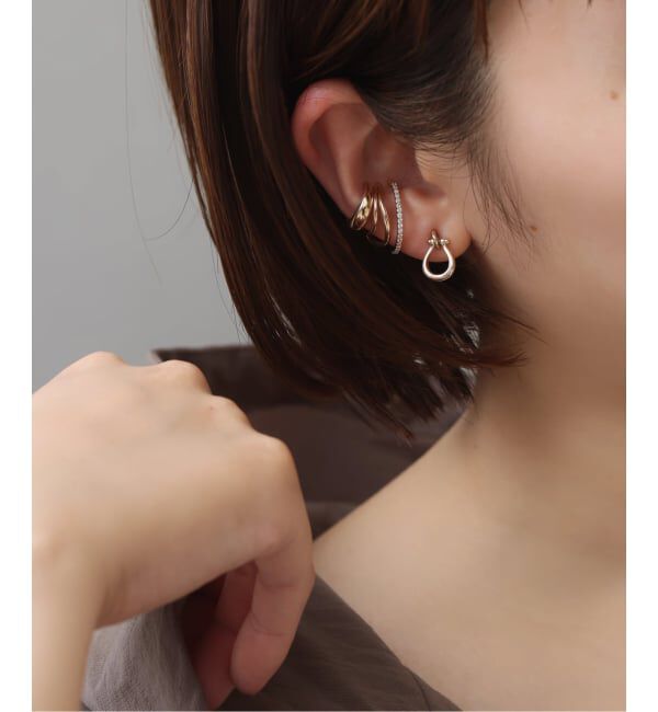Lilas by Spick&Span「ダブルラインイヤーカフ K10（片耳）」|イヤーカフ|