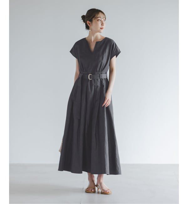 NOBLE「ベルテッドフィット&フレアワンピース」|ワンピース|