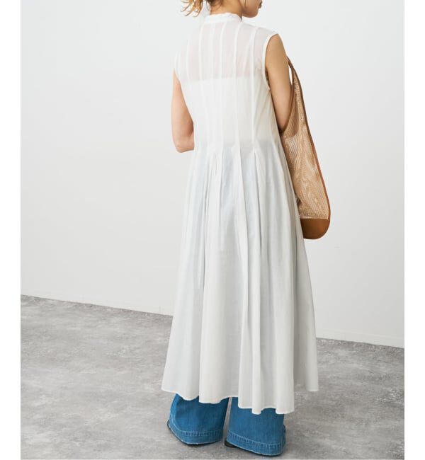 Spick and Span「《手洗い可》C/Rボイルタックノースリーブワンピース」|ワンピース|