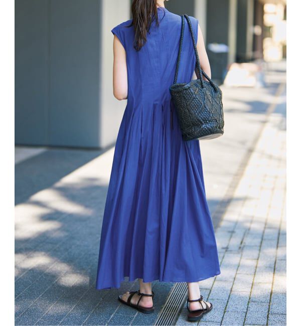 Spick and Span「《手洗い可》C/Rボイルタックノースリーブワンピース」|ワンピース|