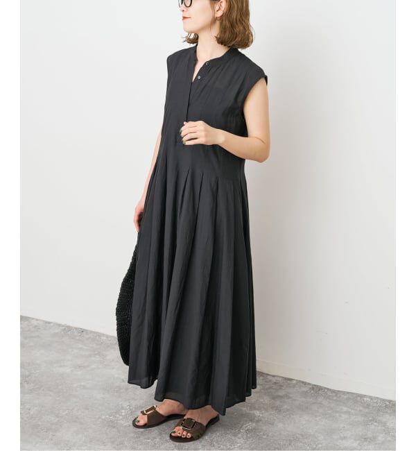 Spick and Span「《手洗い可》C/Rボイルタックノースリーブワンピース」|ワンピース|