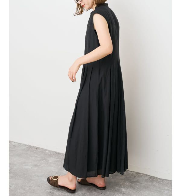 Spick and Span「《手洗い可》C/Rボイルタックノースリーブワンピース」|ワンピース|