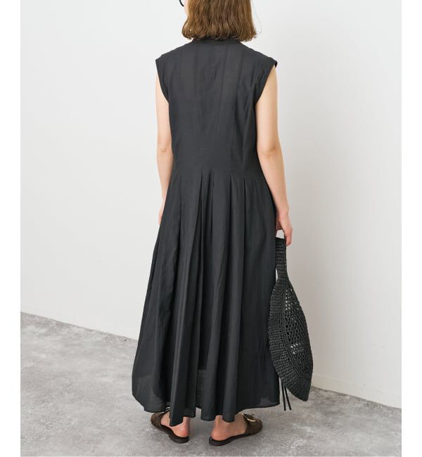 Spick and Span「《手洗い可》C/Rボイルタックノースリーブワンピース」|ワンピース|