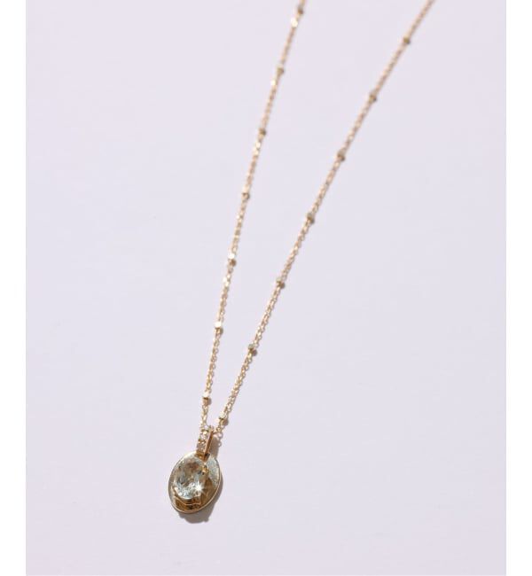 Lilas by Spick&Span「メレダイヤバチカングリーンアメジスト55cmネックレス K10」|ネックレス|