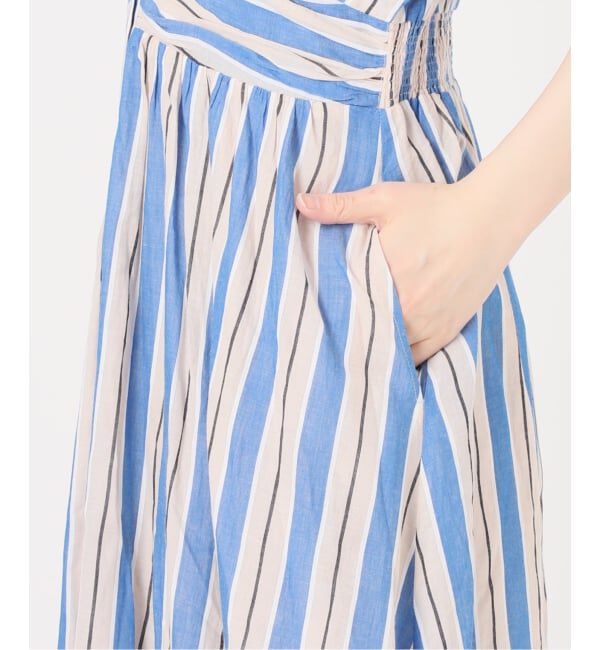 Spick and Span「《WEB限定追加》ne Quittez pas Cotton Voile Stripe Waist Gather Dress」|ワンピース|