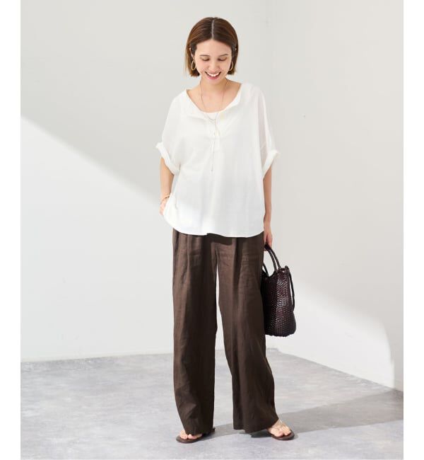 FRAMeWORK「LINEN EASY パンツ」|スラックス|