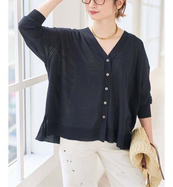 Spick and Span「《一部WEB限定 / 追加》ICE FINE Vネックカーディガン」|カーディガン|