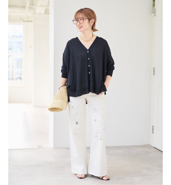 Spick and Span「《一部WEB限定 / 追加》ICE FINE Vネックカーディガン」|カーディガン|