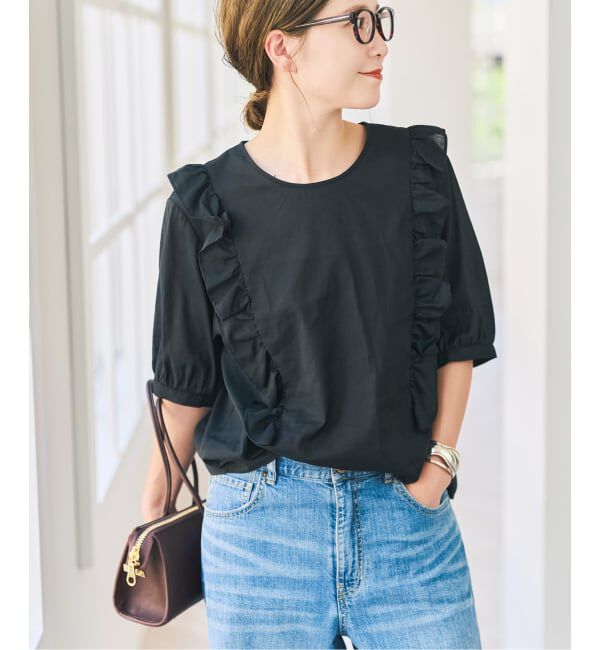 Spick and Span「ラミーコットンラッフルフリルブラウス」|シャツ・ブラウス|