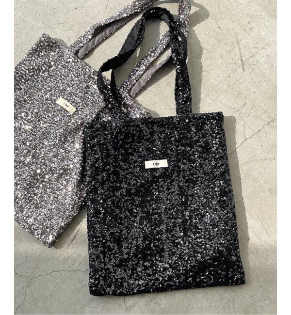 Spick and Span「《WEB限定 / 追加予約》Uhr / ウーア spangle Tote Bag」|トートバッグ|ブラック