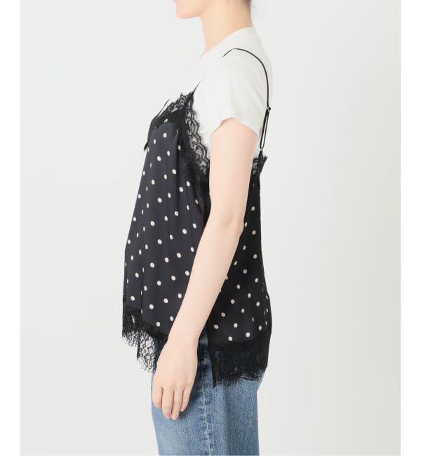 Spick and Span「《セットアップ可》レースドッキングドットサテンキャミ」|キャミソール|