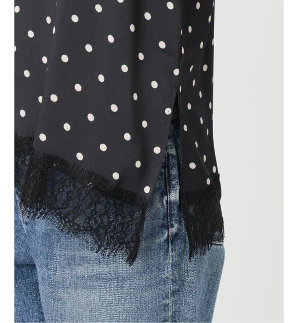 Spick and Span「《セットアップ可》レースドッキングドットサテンキャミ」|キャミソール|