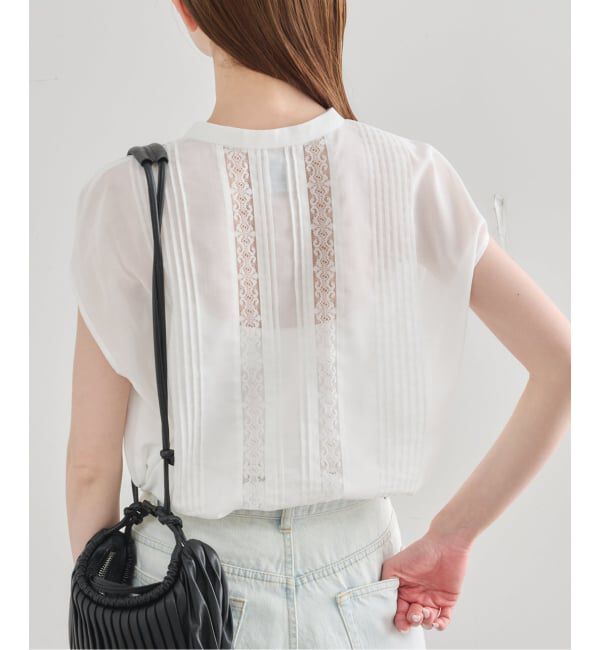 U by SPICK&SPAN「《WEB限定 / 追加予約》レースピンタックフレンチスリーブブラウス」|シャツ・ブラウス|