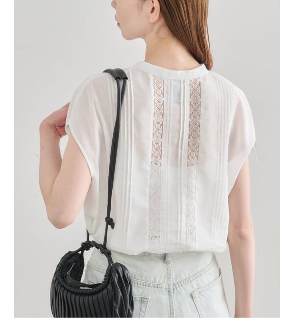 U by SPICK&SPAN「《WEB限定 / 追加予約》レースピンタックフレンチスリーブブラウス」|シャツ・ブラウス|