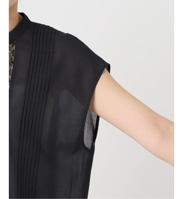 U by SPICK&SPAN「《WEB限定 / 追加予約》レースピンタックフレンチスリーブブラウス」|シャツ・ブラウス|