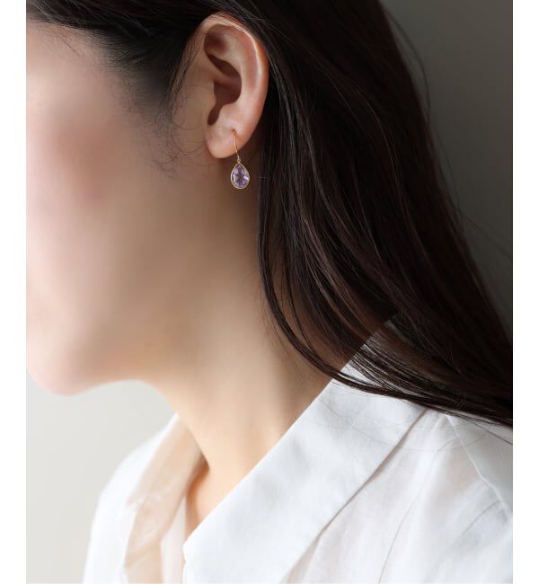 Spick and Span「《WEB限定》【SAMH by LILAS】ピンクアメジストピアス SVK18GP（両耳）」|ピアス|