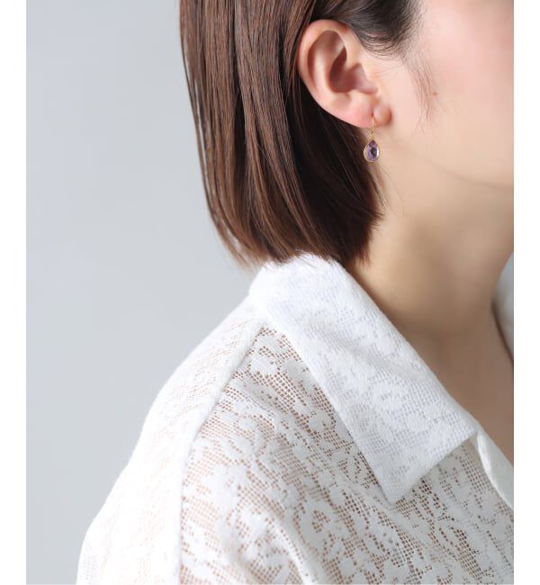 Spick and Span「《WEB限定》【SAMH by LILAS】ピンクアメジストピアス SVK18GP（両耳）」|ピアス|