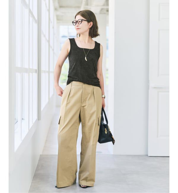 Spick and Span「《予約》TAベロアスクエアネックタンクトップ」|タンクトップ|