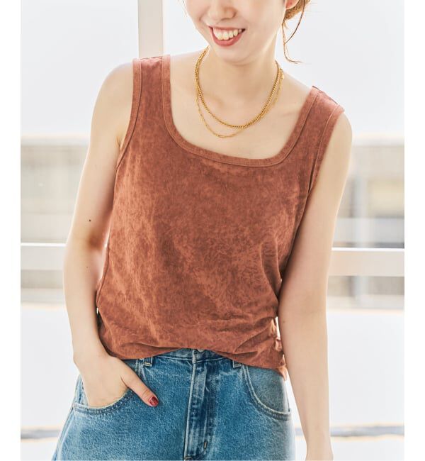 Spick and Span「《予約》TAベロアスクエアネックタンクトップ」|タンクトップ|