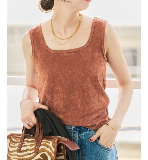 Spick and Span「《予約》TAベロアスクエアネックタンクトップ」|タンクトップ|