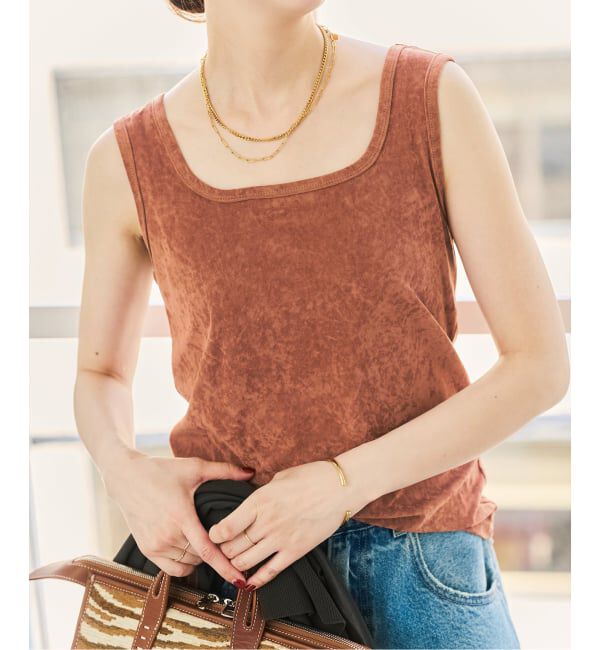 Spick and Span「《予約》TAベロアスクエアネックタンクトップ」|タンクトップ|