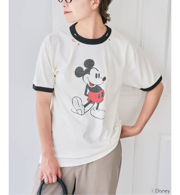 Spick and Span「《別注》GOOD ROCK SPEED / ダメージ / ミッキー / リンガーT」|Tシャツ・カットソー|ホワイト