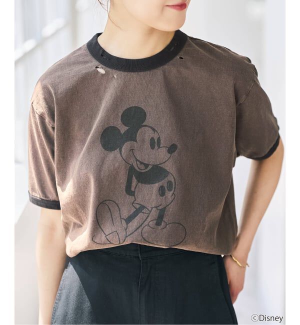 Spick and Span「《別注》GOOD ROCK SPEED / ダメージ / ミッキー / リンガーT」|Tシャツ・カットソー|ブラウン