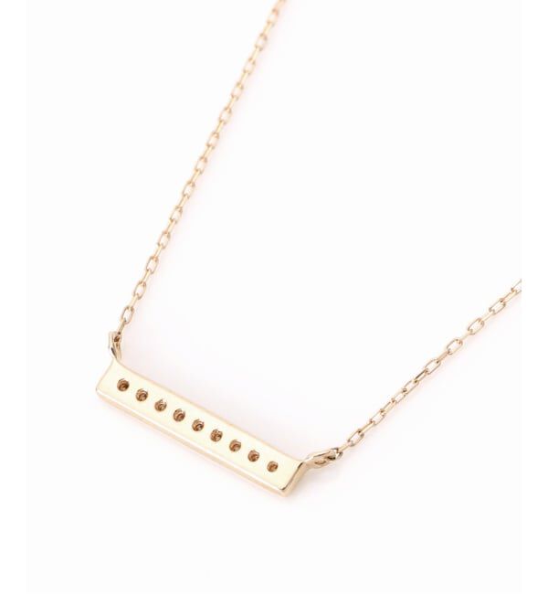Lilas by Spick&Span「《WEB限定》ボックスダイヤ12mmバーネックレス K10」|ネックレス|