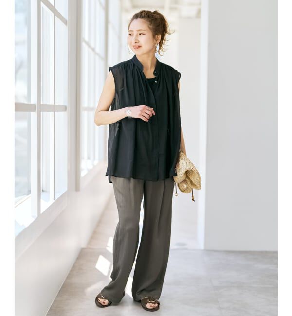 Spick and Span「ラミーコットンギャザーブラウス」|シャツ・ブラウス|