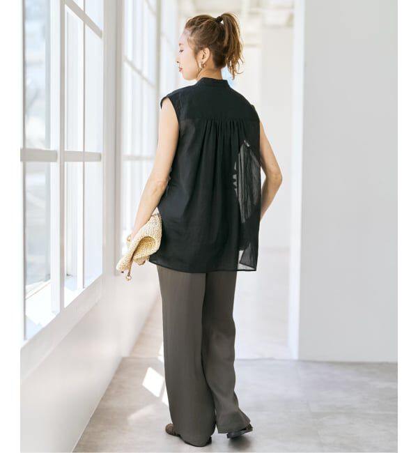 Spick and Span「ラミーコットンギャザーブラウス」|シャツ・ブラウス|