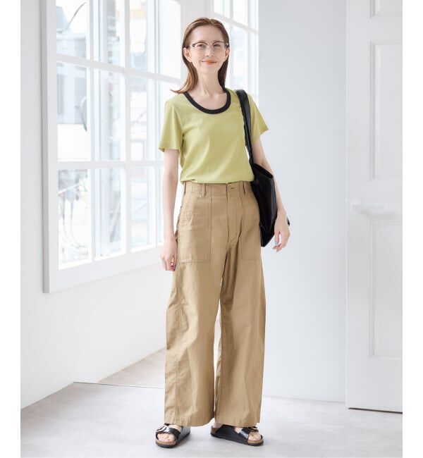 U by SPICK&SPAN「《予約》バレルレッグルーズベイカーパンツ」|カーゴ|