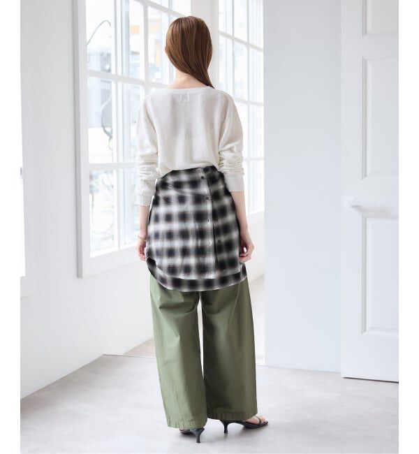 U by SPICK&SPAN「《予約》バレルレッグルーズベイカーパンツ」|カーゴ|