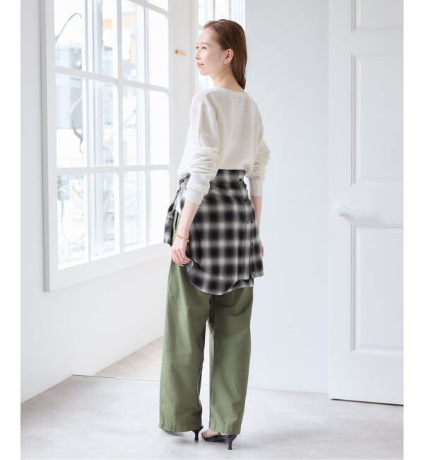U by SPICK&SPAN「《予約》バレルレッグルーズベイカーパンツ」|カーゴ|