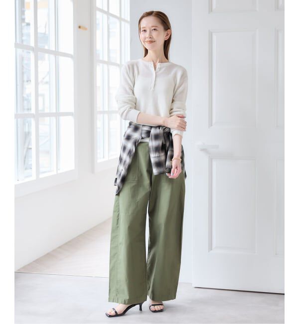 U by SPICK&SPAN「《予約》バレルレッグルーズベイカーパンツ」|カーゴ|