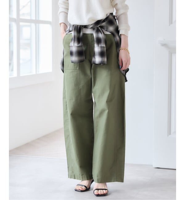 U by SPICK&SPAN「《予約》バレルレッグルーズベイカーパンツ」|カーゴ|