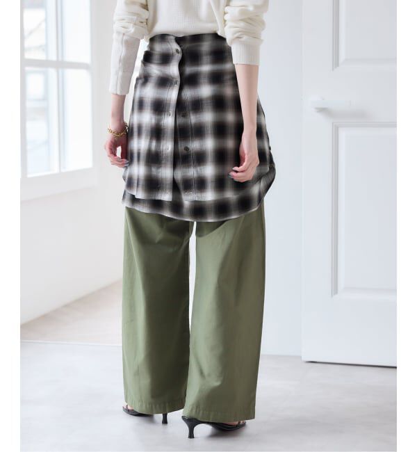 U by SPICK&SPAN「《予約》バレルレッグルーズベイカーパンツ」|カーゴ|