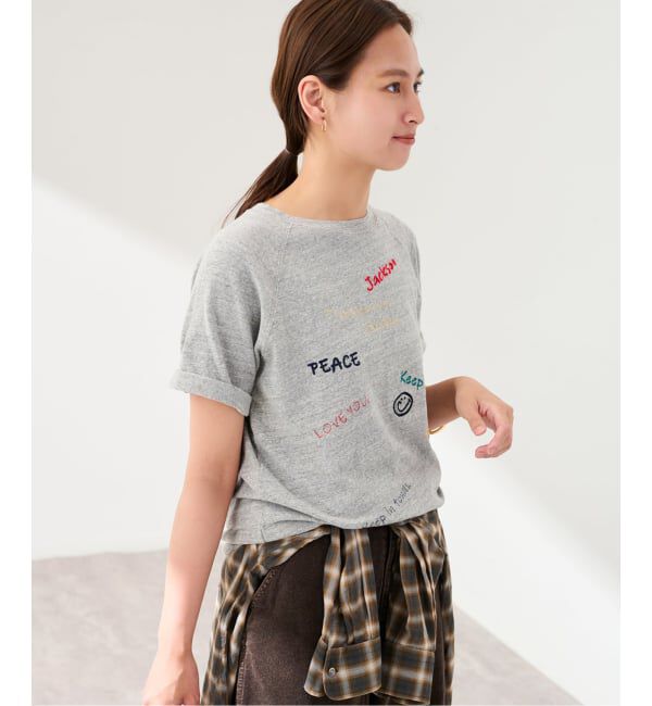 FRAMeWORK「≪予約≫スラブ天竺刺繍ラグランTEE」|Tシャツ・カットソー|
