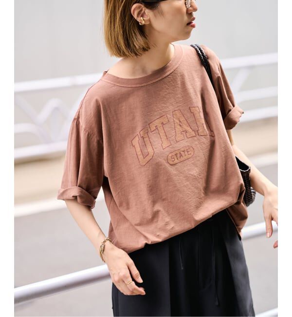 FRAMeWORK「≪予約≫ピグメント PRINT TEE」|Tシャツ・カットソー|ボルドー B