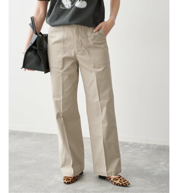 Spick and Span「《予約》バックサテンストレッチベイカーパンツ」|カーゴ|