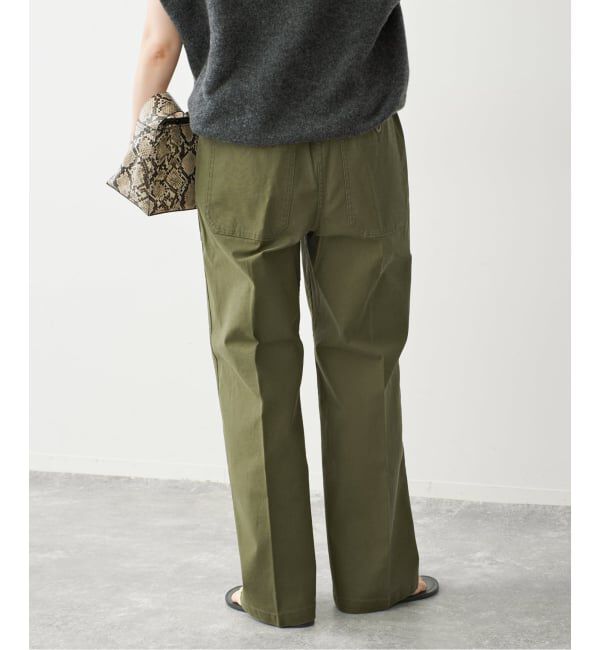 Spick and Span「《予約》バックサテンストレッチベイカーパンツ」|カーゴ|