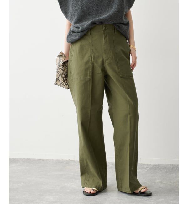 Spick and Span「《予約》バックサテンストレッチベイカーパンツ」|カーゴ|