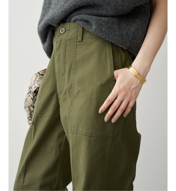 Spick and Span「《予約》バックサテンストレッチベイカーパンツ」|カーゴ|