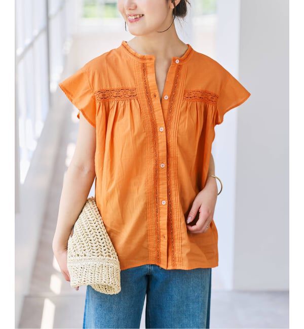 Spick and Span「フリルスリーブレースブラウス」|シャツ・ブラウス|
