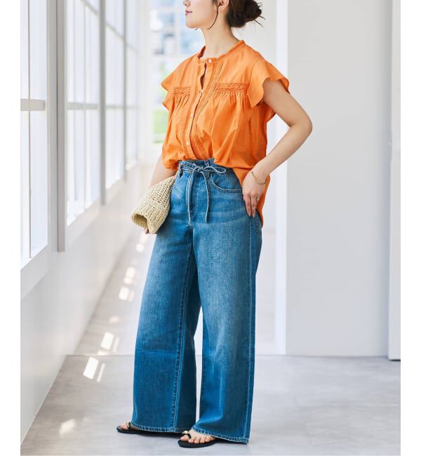 Spick and Span「フリルスリーブレースブラウス」|シャツ・ブラウス|