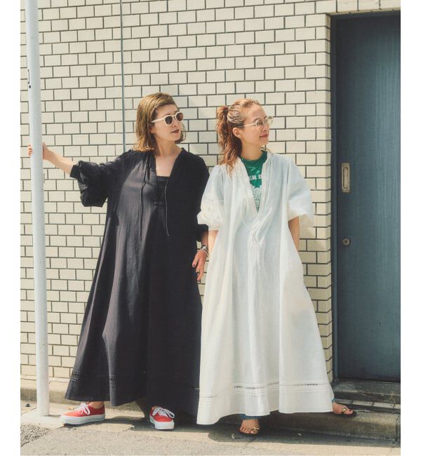Spick and Span「a&m リネンブレンドハシゴレースワンピース」|ワンピース|