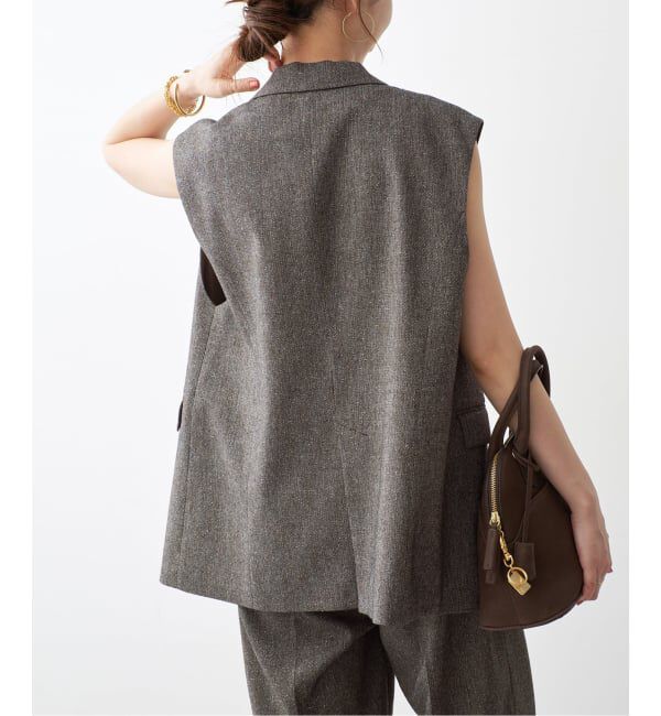 Spick and Span「《セットアップ可 / 予約》ネップツイードシングルブレストジレ」|その他|