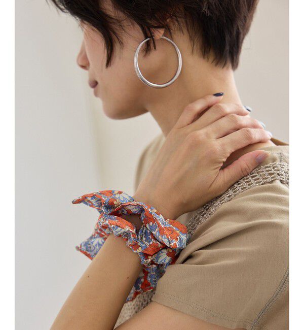 SALON adam et rope'「リバティシュシュ SMALL 2pc」|ヘアゴム・シュシュ|ブルー系(45)